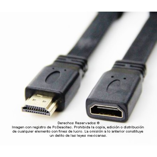 Cable HDMI plano extensión macho a hembra 1.10 m Cable HDMI plano extensión macho a hembra 1.10 m