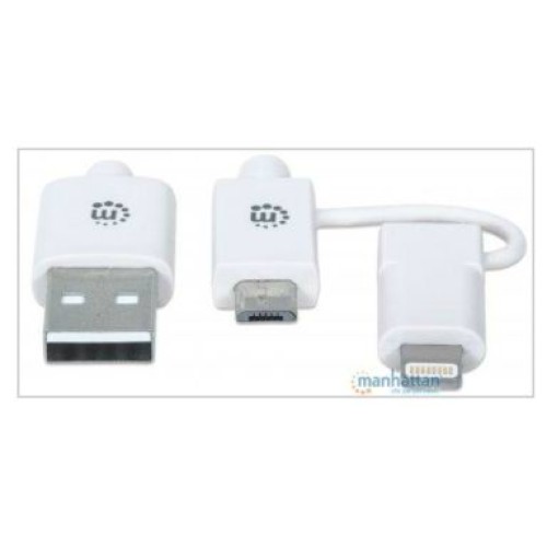 Cable USB a micro USB con adaptador lightning integrado de 1 m Cable USB a micro USB con adaptador lightning integrado de 1 m