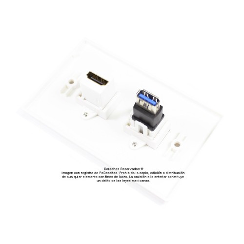  Placa Tapa HDMI 4k + USB 3.0 en ABS