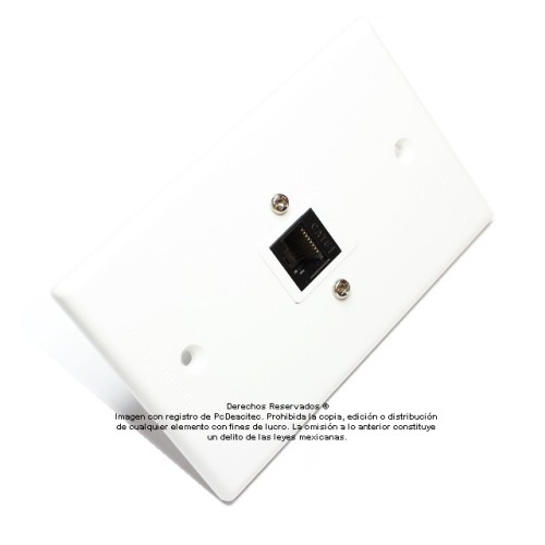 Placa Tapa Jack RJ45 Cat5 cople en ABS