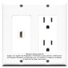 Placa Tapa Decora HDMI 4k + Contacto Eléctrico Dual en ABS