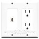 Placa Tapa Decora HDMI 4k + Contacto Eléctrico Dual en ABS