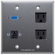 Placa Tapa VGA + Jack RJ45 Cat5e + 2 Contactos Eléctricos en Aluminio
