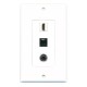 Placa Tapa Decora HDMI 4k + RJ45 Cat5e + Jack 3.5 mm en ABS Placa Tapa Decora HDMI 4k + RJ45 Cat5e + Jack 3.5 mm en ABS