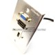 Placa Tapa VGA + HDMI 4k pigtail + USB de carga 1A 5v en Aluminio