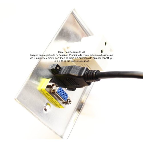 Placa Tapa VGA + HDMI 4k pigtail + USB de carga 1A 5v en Aluminio