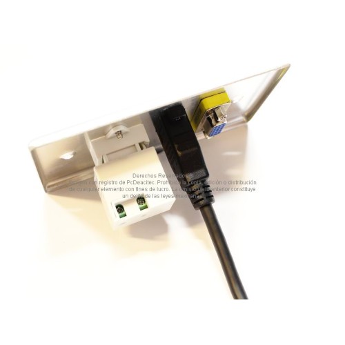 Placa Tapa VGA + HDMI 4k pigtail + USB de carga 1A 5v en Aluminio