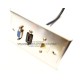 Placa Tapa VGA + HDMI 4k pigtail + Jack RJ45 Cat5e cople en Aluminio