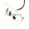 Placa Tapa VGA + HDMI 4k pigtail + Jack RJ45 Cat6 cople en Aluminio