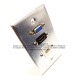 Placa Tapa VGA + HDMI 4k pigtail + Jack Cat3 RJ11 en Aluminio