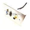 Placa Tapa VGA + HDMI 4k pigtail + S-Video 4 pin en Aluminio