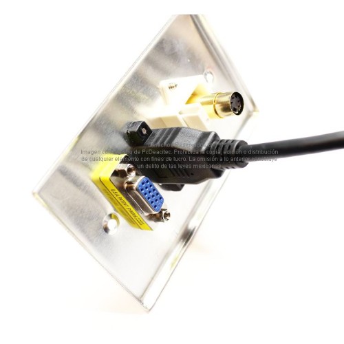 Placa Tapa VGA + HDMI 4k pigtail + S-Video 4 pin en Aluminio