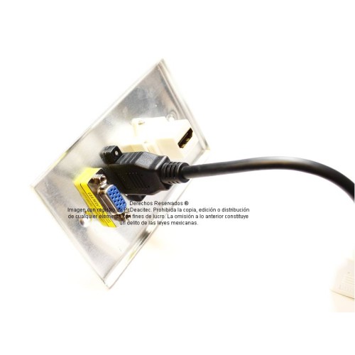 Placa Tapa VGA + HDMI 4k pigtail + HDMI 4k en Aluminio