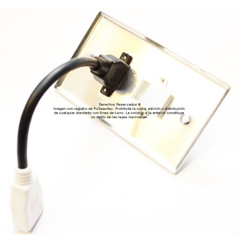 Placa Tapa HDMI 4k pigtail + Keystone Vacío en Aluminio