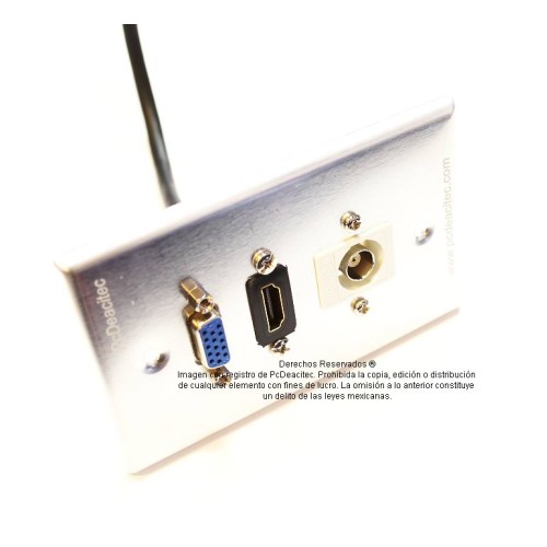 Placa Tapa VGA + HDMI 4k pigtail + BNC en Aluminio