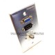 Placa Tapa VGA + HDMI 4k pigtail + Coaxial tipo F en Aluminio