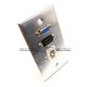 Placa Tapa VGA + HDMI 4k pigtail + USB 2.0 tipo B en Aluminio Placa Tapa VGA + HDMI 4k pigtail + USB 2.0 tipo B en Aluminio