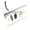 Placa Tapa VGA + HDMI 4k pigtail + USB 2.0 tipo B en Aluminio