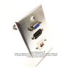 Placa Tapa VGA + HDMI 4k pigtail + Terminal Audio Crimpado en Aluminio