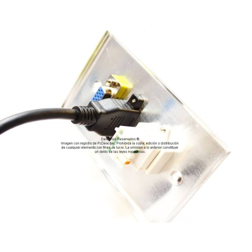 Placa Tapa VGA + HDMI 4k pigtail + Terminal Audio Crimpado en Aluminio