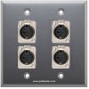 Placa Tapa XLR Canon cuadruple soldable en Aluminio