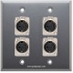 Placa Tapa XLR Canon cuadruple soldable en Aluminio