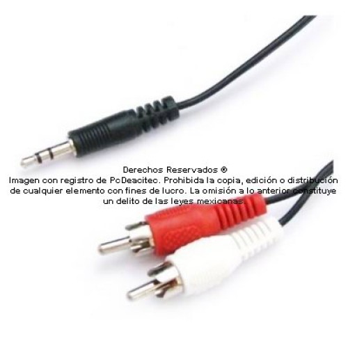 Cable audio plug 3.5 mm estéreo a 2 plug RCA de 1.8 m Cable audio plug 3.5 mm estéreo a 2 plug RCA de 1.8 m