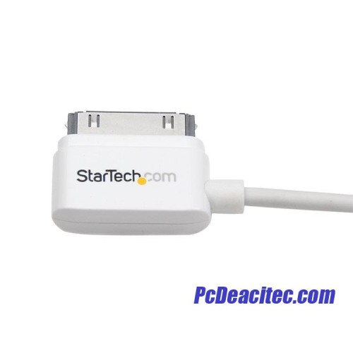 Cable Cargador 1m Conector Dock de Apple Ángulo Derecho 30 Pines a USB iPod, iPhone, iPad
