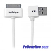 Cable Cargador 1m Conector Dock Connector de Apple 30 Pines a USB en Ángulo Izquierdo iPod, iPhone, iPad