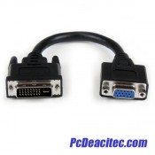 Cable Adaptador de 20cm DVI-I a VGA - DVI-I Macho HD15 Hembra