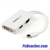 Convertidor Mini DisplayPort a VGA DVI o HDMI 1080p 1920x1200 Blanco