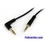 Cable 91cm de Audio Estéreo plug a plug 3.5 mm en Ángulo Derecho