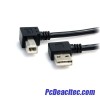 Cable USB 2.0 AB macho a macho de 0.9 m en codo a 90°