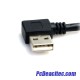 Cable USB 2.0 AB macho a macho de 0.9 m en codo a 90°