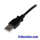 Cable USB 2.0 AB macho a macho de 2 m en codo a 90°