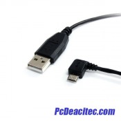 Cable USB 2.0 de 1.8m A Macho a Micro B Macho en Ángulo Izquierdo