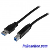 Cable USB 3.0 extensión tipo A macho a B macho de 2 m 